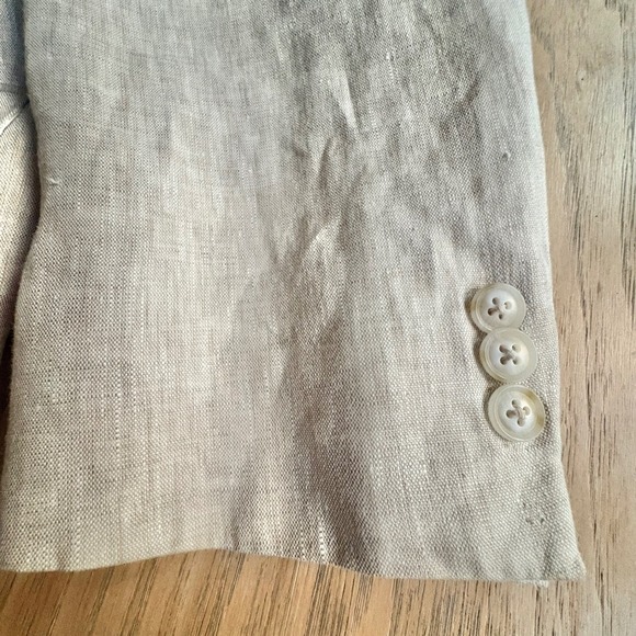 PALM BEACH Brock Natural Linen 2 Button Blazer Sport Coat Jacket Mens XL;48R EUC - Picture 7 of 12